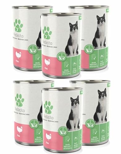 Produktbild von Fellicita Cat Nassfutter Pute Pur - 6 x 400 g