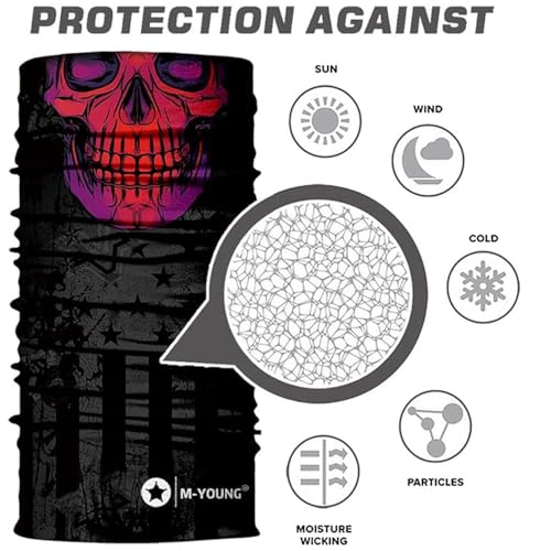 Image of Skull Face Sun Mask Half,Bandanas,Neck Gaiter, Headwear, Headband for Fishing, Hunting,Yard Work