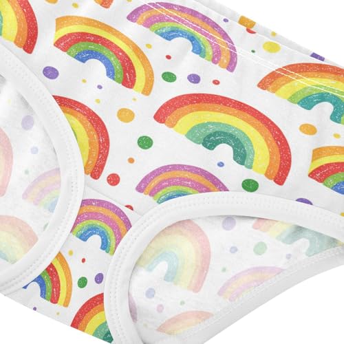 ZZKKO Rainbow Polka Dots Girls Underwear Toddler Panties for Girls Comfort Brief Size 2-8T3