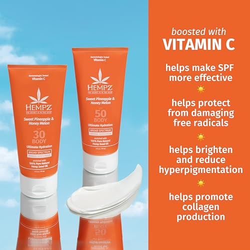 Hempz Daily Body Sunscreen Spf 50, Sweet Pineapple And Honeymelon, Reef Safe thumb #5