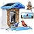 Smart Bird Feeder with Camera, AI Bird Species Identification Solar Powered Panel, 2.5k HD Video Bird House with Camera for Outside Garden, Ideal Gifts for Lover, Valentine's Day, Blue