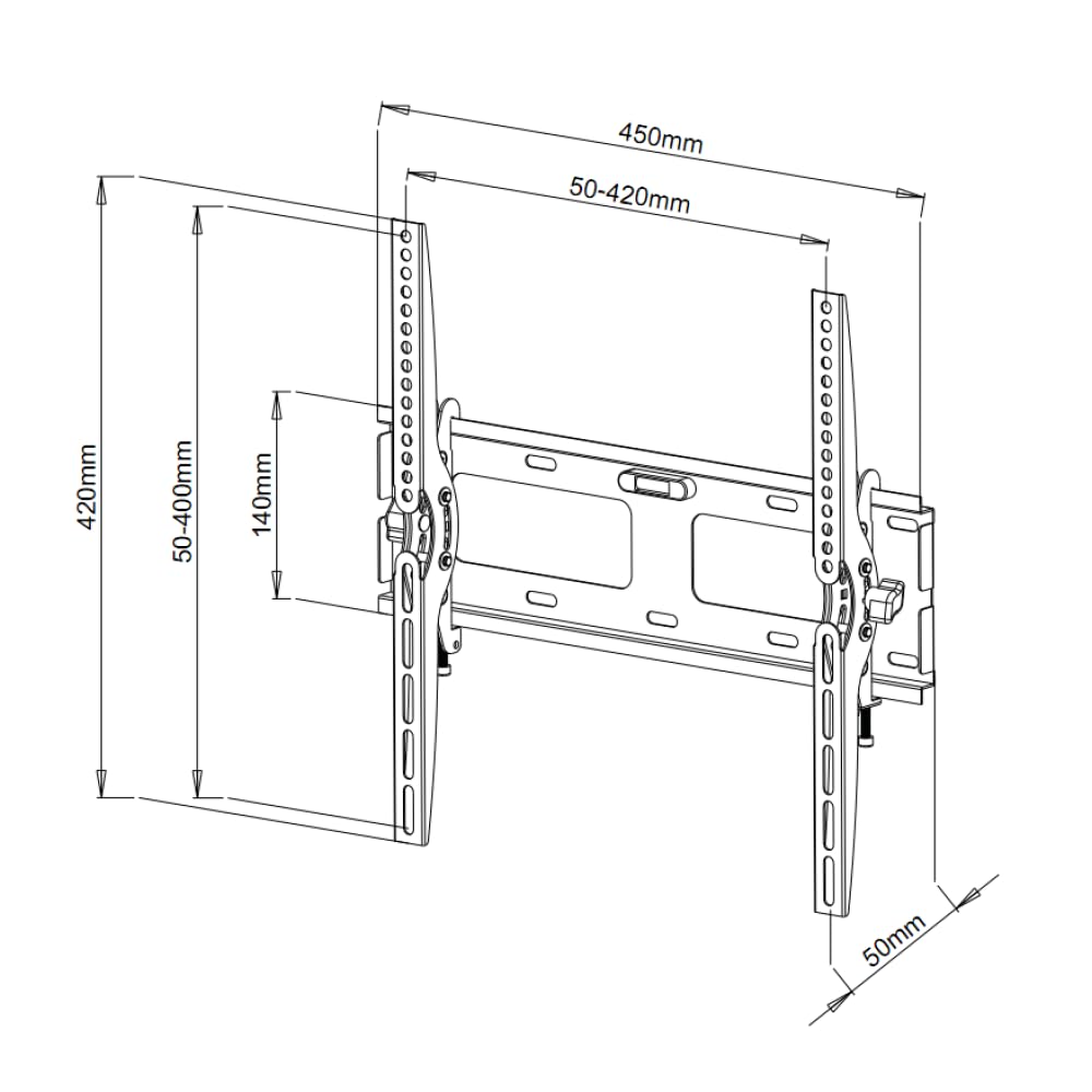 Techly Soporte de Pared inclinable para TV de 23 a 55 Pulgadas, hasta 60 kg