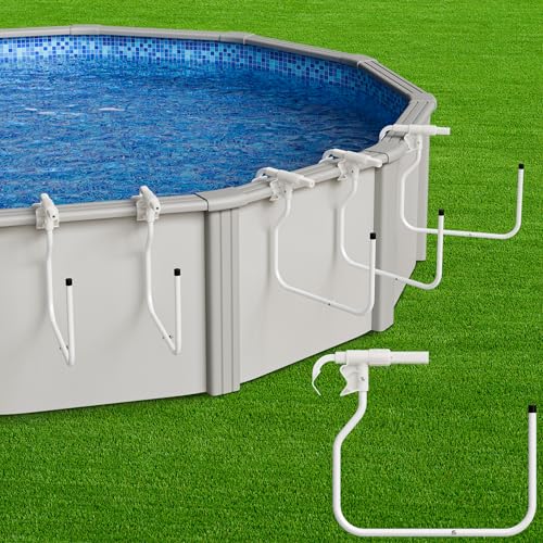 Teisaiko Upgraded 5-Pack Solar Cover Holder for Above Ground Pool Adjustable Solar Pool Cover Holder Suitable for Steel Wall Above Ground and Framed Swimming Pools Pool Solar Cover Hooks