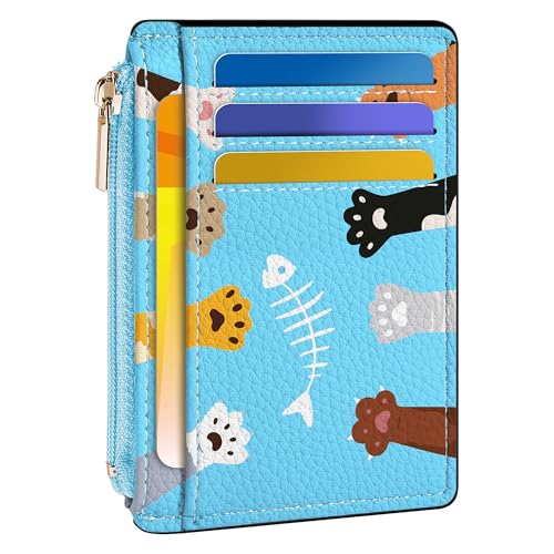 Image of Tipmile Womens Credit Card Holder Wallet, Small Slim RFID Blocking Sleeve | Mini Tiny Cute ID Case, Minimalist Zipper Pocket Wallet, Thin Coin Purse, Mothers Gift