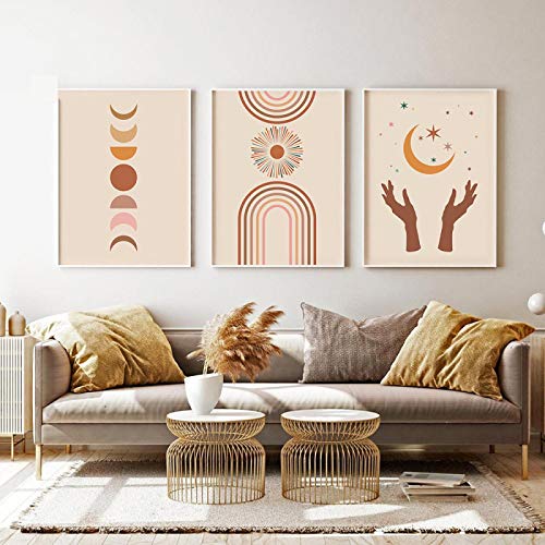 Cuadro de pared estilo nórdico Boho para renovar tu sala de estar con arte celestial