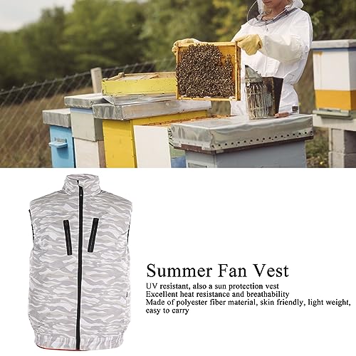 TOPINCN Colete de ar condicionado, colete com ventilador de resfriamento, USB, fibra de poliéster, A