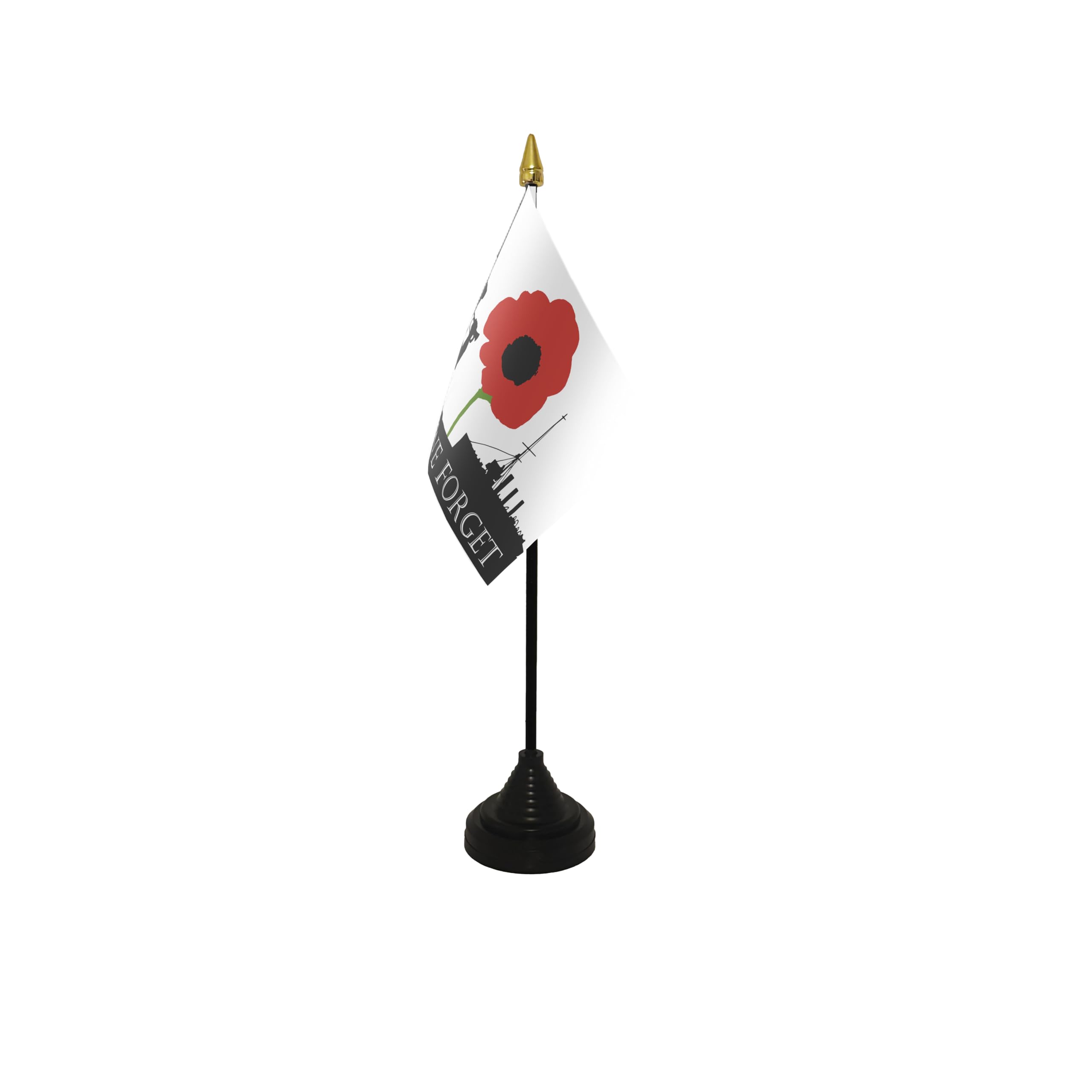 Flagtex Lest We Forget (Navy) Small Table Flag With Black Base