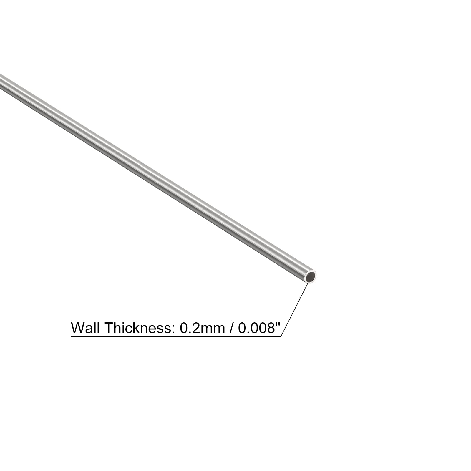 QUARKZMAN 304 Acero Inoxidable Tubo Capilar, OD 1,5mm x 0,2mm Pared 250mm Longitud, 3uds