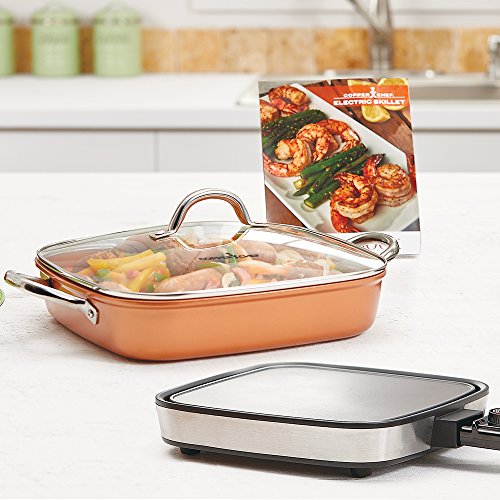 copper chef electric skillet with removable pan