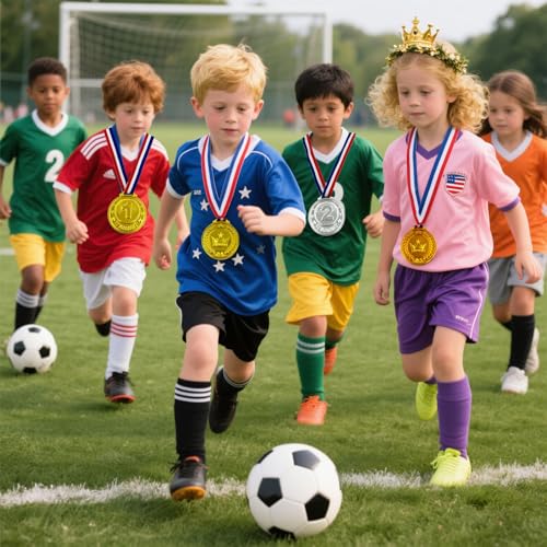 Flyekist 36 Pieces Plastic Winner Award Medals for Kids, Childrens Plastic Gold Silver Bronze Medals for Sports, Games Competitions, Party Favors and Decorations - image 5