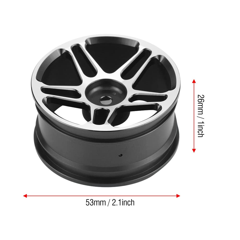 Lybunair 4Pcs RC Steering Assembly Aluminum Alloy Wheel Rims Tires Fit for 1/10 Scale Drift Racing RC Car - Image 4