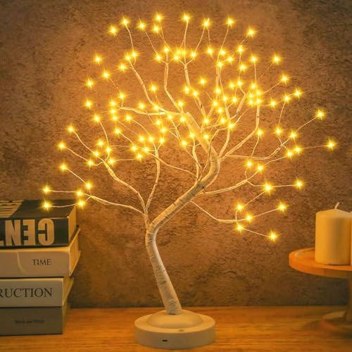 Tabletop Bonsai Tree Light,108L LED Tree Lamp,Fairy Light Tree with 8 Modes & 6 Hrs Timer,Artificial...
