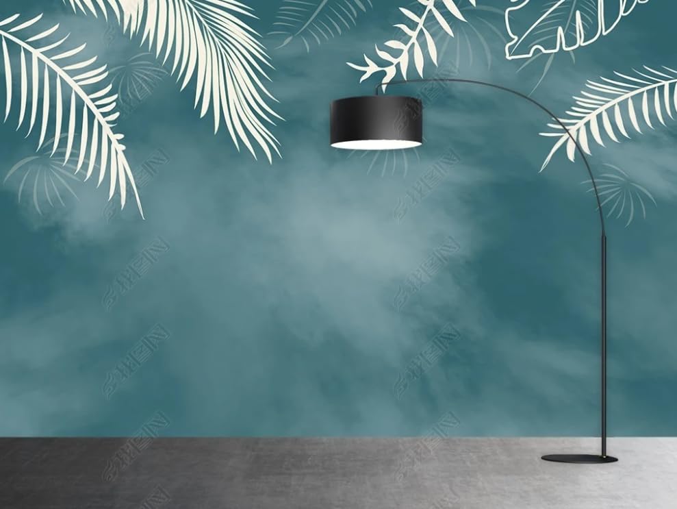Papier peint intissé feuilles tropicales grand format pour décoration murale de chambre moderne