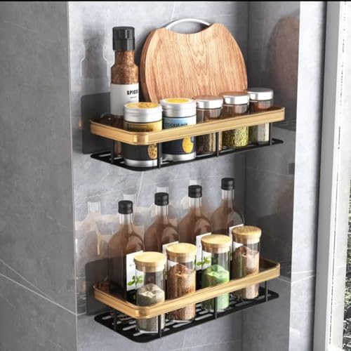 Image of Arto Multipurpose Self-Adhesive Aluminium Bathroom /Kitchen Wall Mounted Storage Organizer Shelf Holder /Rack /Bathroom Accessories.(POF-1)