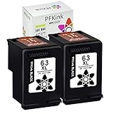 PFKink Remanufactured 63 Black Ink Cartridge Replacement for HP 63 63XL Work with Envy 4520 4512...