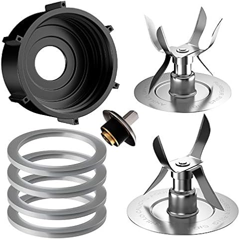 8 Pieces Replacement Part Ice Blades 4961 4980 Jar Bottom Cap 4902 Rubber Gaskets and Coupling Stud Slinger Pin Kit Compatible with Oster & Osterizer Blender Accessories Cover