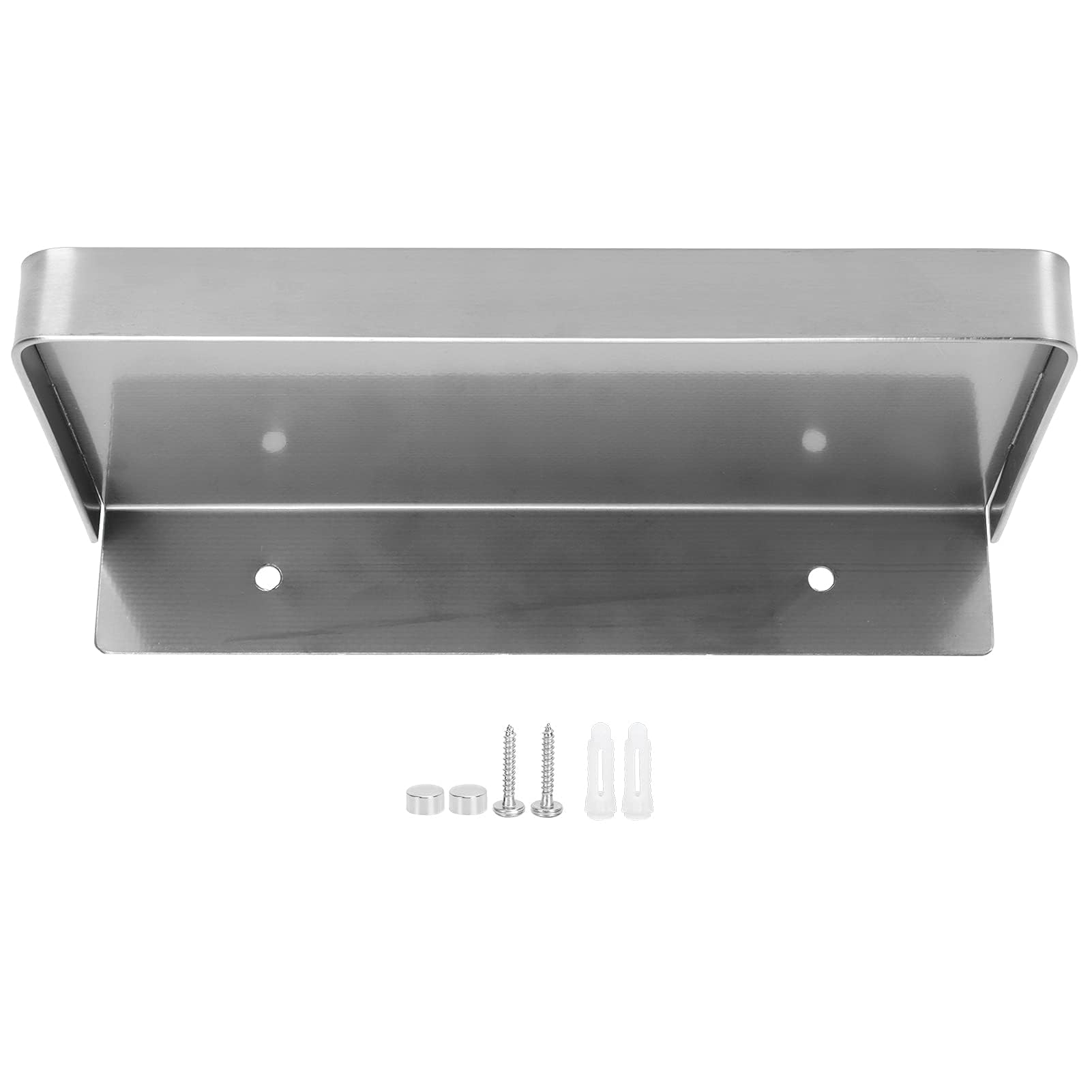 Estantes de pared flotantes, bandeja de baño de acero inoxidable montado en la pared soporte para teléfono móvil baño estante de teléfono inodoro S 7.283x3.543 in (cepillado)