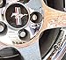 Mustang Black & Chrome Tribar Running Horse Logo Valve Stem Caps 4pc