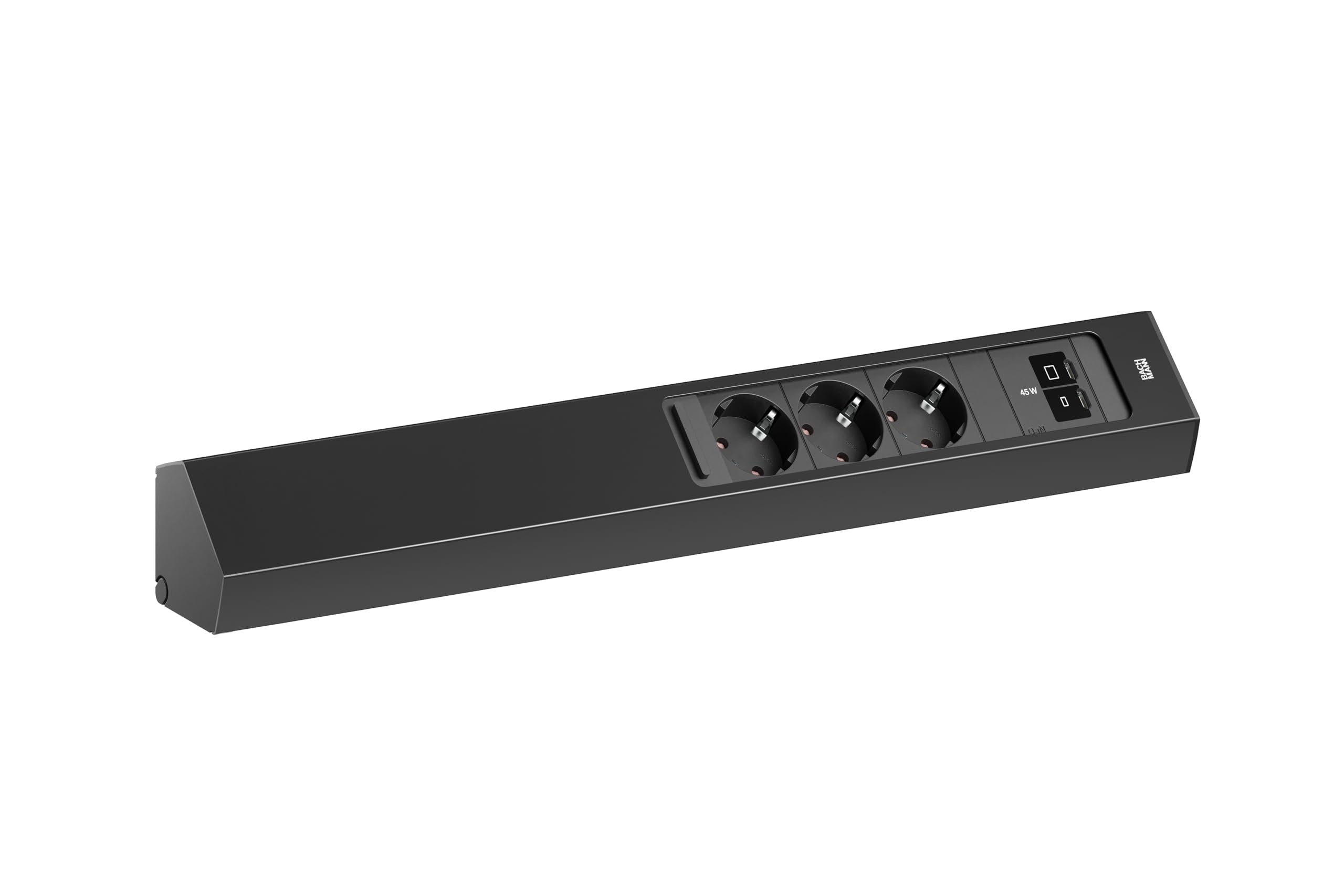 BACHMANN Listwa zasilająca Casia listwa zasilająca z wieloma gniazdami ściennymi (czarna, potrójna + USB C/C 45 W)