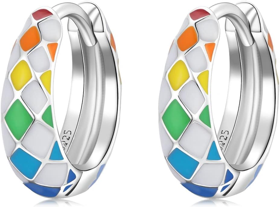 Boucles d'oreilles rainbow en argent sterling 925 le cadeau d'anniversaire idéal femme