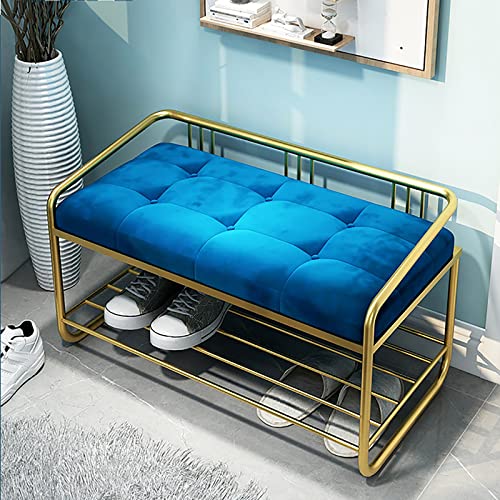 Banc à chaussures en velours pour un accueil chaleureux unique