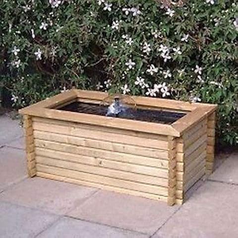 Rectangular Raised Garden Pool 60 Gallon with Liner Fish Pond Water Feature Cover