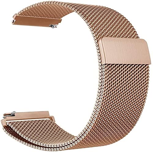 ZZDH Uhrenarmband for Garmin Vivoactive 3 Band 20mm Quick Release Loop-Edelstahl-Uhrenarmband Vivomove HR/Forerunner 645 Geeignet für Männer und Frauen (Color : Rose Gold, Size : 20mm) Cover