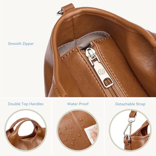 Image of BOSTANTEN Vegan Leather Purses for Women Soft Crossbody Zip Satchel Handbag