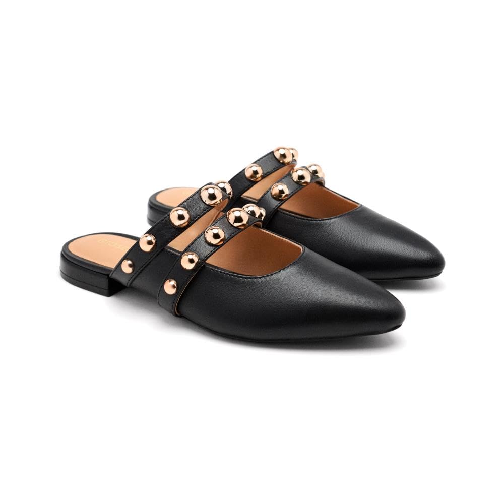 GIOSEPPO AHNAPEE, Women's Mary Jane Flat Shoes, Black, 41 EU, Black/White, 8.5 UK