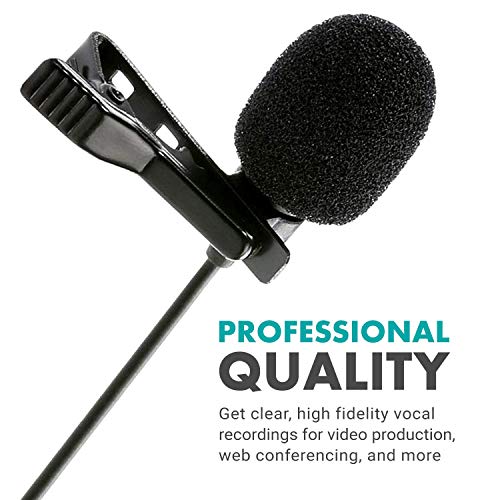 Movo M1 USB Lavalier Lapel Clip-on Omnidirectional Microphone for Laptop, PC and Mac, Perfect Podcasting, Gaming, Streaming and Desktop Mic (6m Cord)