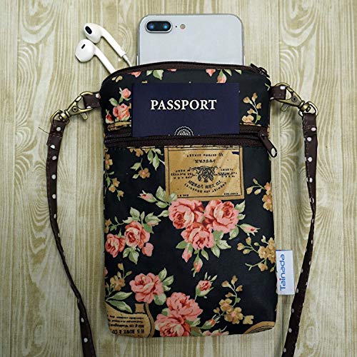 Image of Cross Body Phone Pouch for Women, Tainada Universal Crossbody Travel Dual Zippered Wallet Purse Bag with Detachable Strap for iPhone Xs Max, XR, Samsung S10+, S9+ Note 9
