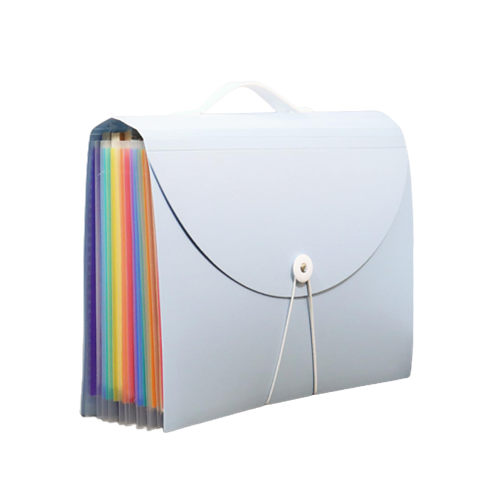 Organizador de archivos en acordeón de plástico, Organizador de archivos acordeón plástico, carpeta expandible A4 con mango multicolor(Blue)