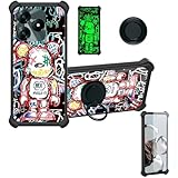 Aroepurt Case Compatible for spectramobile Spectra J1 Pro Phone Case Cover [with Tempered Glass Screen Protector][Hard PC + Soft Silicone][Ring Support] [Luminous Effect] YGH-MXX