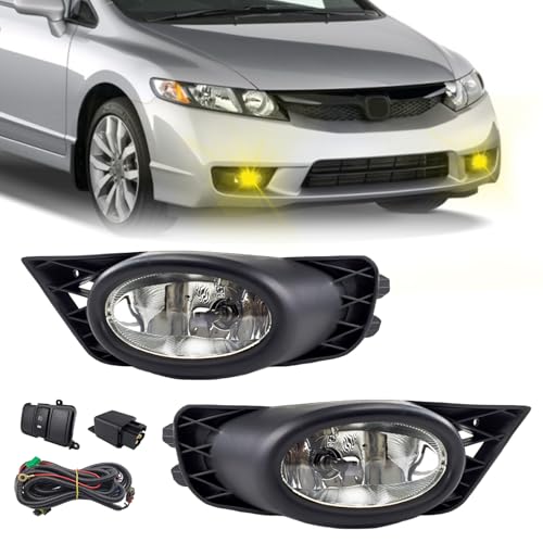 Bona Fog Lights Compatible with 2009 2010 2011 Honda Civic 4 Door Sedan with H11...