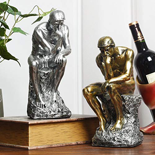 Estatua decorativa masculina en resina estilo Rodin miniatura 3