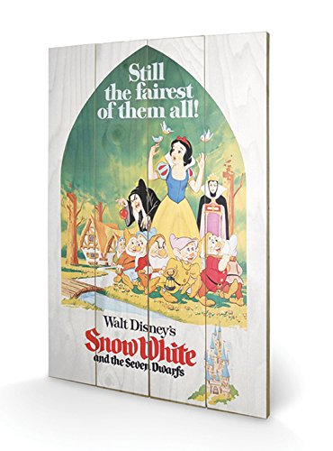 Disney Snow White impression bois déco chambre enfant et salon vintage 40x59