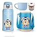 Children's Thermos Mug with Straws Water Cup 316 Stainless Steel Portable Cute Primary School Insulation Cup Intelligent Temperature Display (Color : Pink) (Blue)