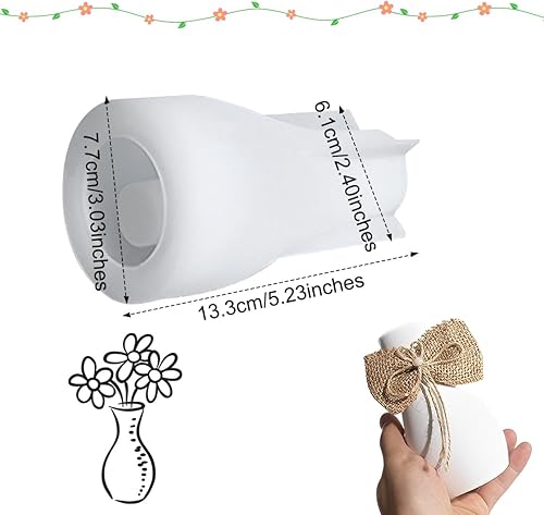 Miniatura 7 de HyzaPhix Moldes de resina para jarrón, molde de silicona para florero, molde de fundición epoxi para decoración moderna del hogar (jarrón)