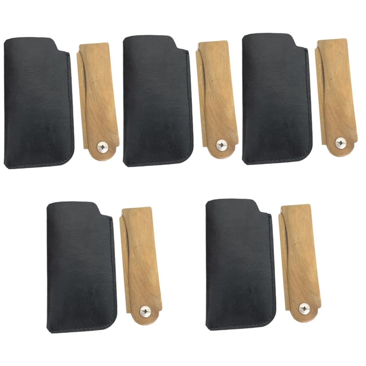 Set Di 5 Pettini Per Da Uomo Formato Da Viaggio in Legno Tascabile Accessorio Per La Barba