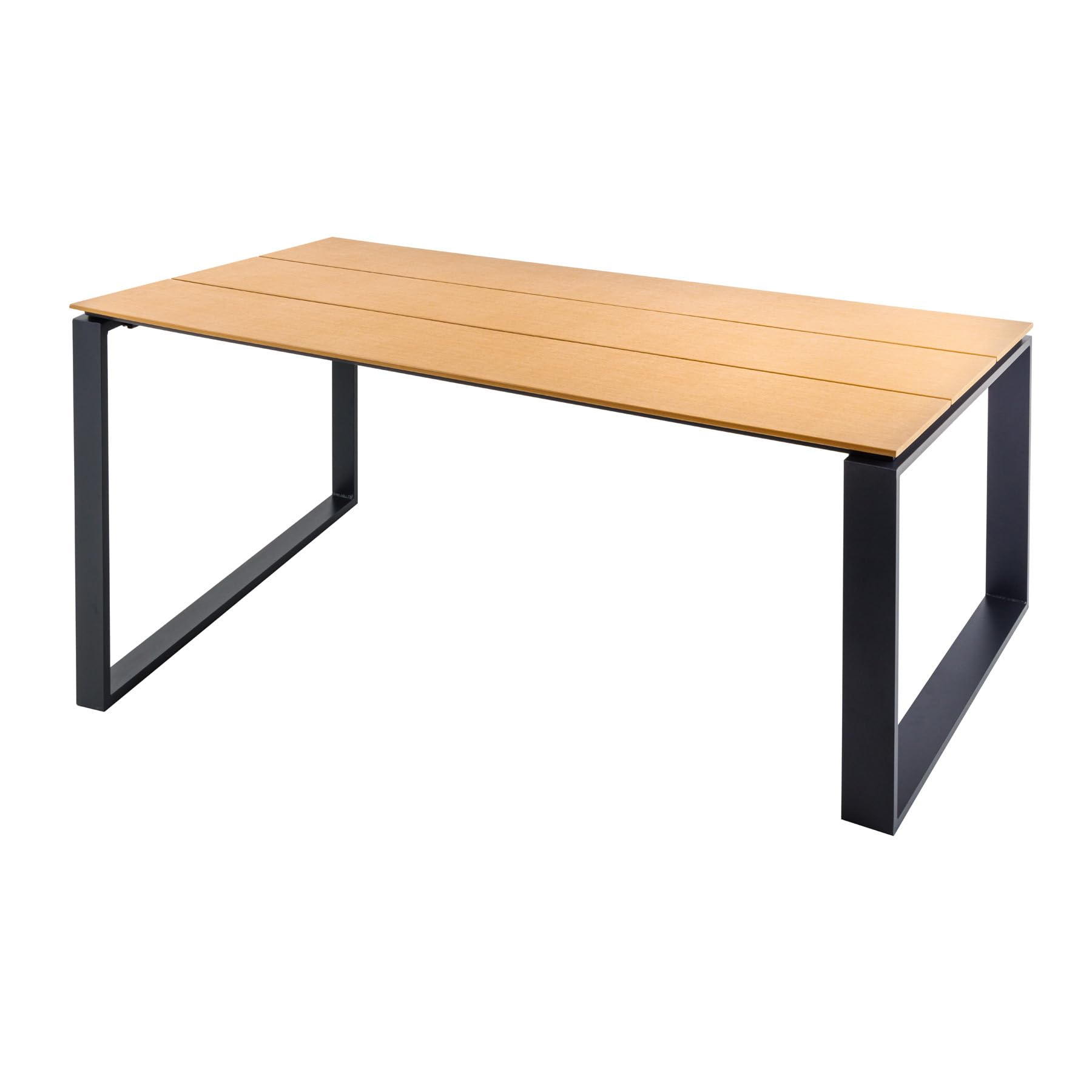 Riess Ambiente Outdoor Gartentisch Floating 210cm Natur Holzoptik schwarz Aluminium wetterfest Terassentisch pflegeleicht Garten