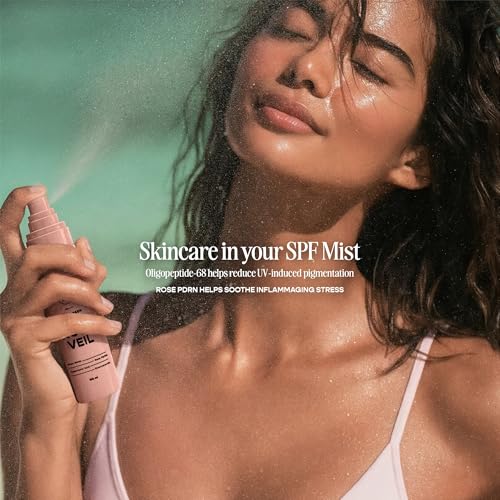 Image of Solved Labs Rose Veil Sunscreen Spray /Mist | SPF50 PA++++ | Rose Water & PDRN, Niacinamide & Brightening Peptides | Lightweight UV Protection Spray Sunscreen | For All Skin Types | 100ml