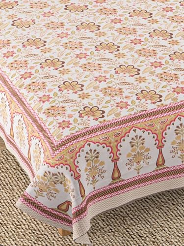 Image of Jaipuri bedsheets, Featuring a 220 TC Double Bed Super King Size 100% Cotton bedsheet with 2 Pillow Covers. The bedsheet Measures 108 X 108 inches. (Design 5)