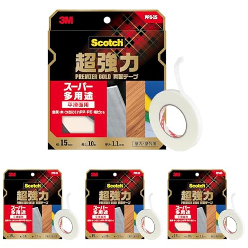 3M XRb` ͗ʃe[v X[p[pr 15mm×10m 1 PPS-15 (× 4)