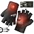 AlisOker Winter Heated Gloves for Men Women Electric Fingerless Heated Gloves with Dual-USB Charging Cable for Typing Driving