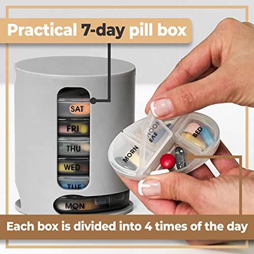 Retoo pillendoos 7 dagen 's morgens 's avonds 4 vakken, pillendoosje, medicijndoseerder met grote aparte vakken - Afbeelding 3