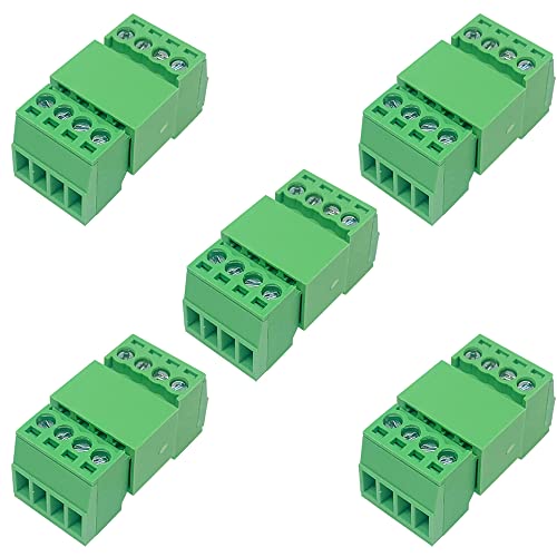Jienk 5Set 4-Pin 125V 4A 2.54Mm 0.1" Pitch Pcb Mount Screw Terminal Block Connector For 26-18Awg Cable #TOP10