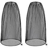 2 Pack Ultra Large Mosquito Net 42x25 Inches Mosquito Head Net Oversized Insect Netting Bug Fits Most Hats for Gardening Hiking Fishing Traveling(Black)