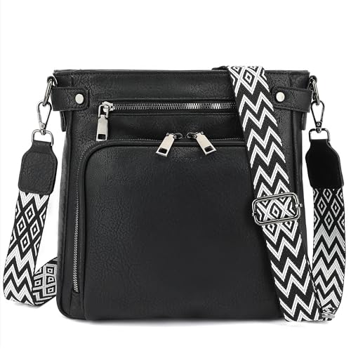 Crossbody Bags for Women MultiPockets Purses for Women Vegan Leather Crossbody Purse Handbags with Ajustable Strap