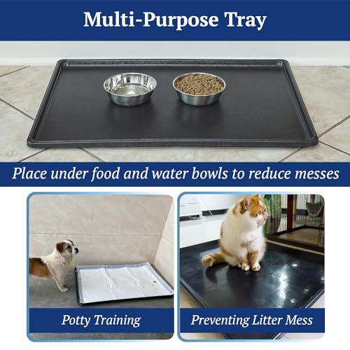 Image of Pet Clean Rabbit Cage Replacement Tray 18 inch for Pet cage, Dog Crate, Plastic Bottom Pan Floor Liners for Crates Kennel for Dogs and Cat, 18 inch, Black