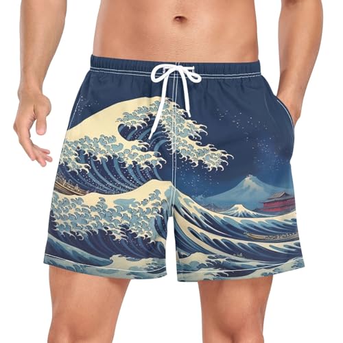 Great Wave Mens Swim Trunks with Compression Liner 4.7